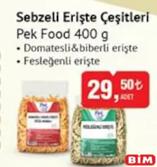 PEK FOOD SEBZELİ ERİŞTE ÇEŞİTLERİ 400 G